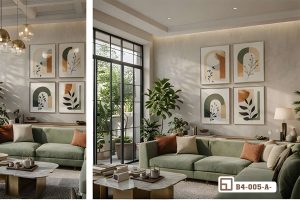 Tranh đường cong nghệ thuật - Nét đẹp kiến trúc giao hòa cùng sắc màu thiên nhiên tinh tế B4 005 A m7 bo tranh duong cong nghe thuat goc chup can canh bo cuc doi xung tinh te xuongtranhcanvas