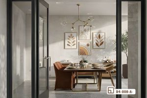Tranh lá cây nghệ thuật - Vẻ đẹp mộc mạc thổi hồn thiên nhiên vào phòng khách sang trọng B4 008 A m6 tranh la cay nghe thuat phong cach toi gian nhin qua vach kinh xuongtranhcanvas