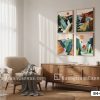 B4 011 A Tranh Canvas Thiên Nhiên Trừu Tượng Tông Màu Nóng Lạnh Đan Xen m1