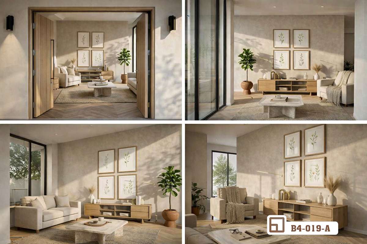 Tranh hoa cỏ tối giản - Khơi nguồn cảm hứng thanh khiết cho góc nhỏ thư giãn tại gia B4 019 A m4 bo tranh hoa co toi gian phong cach dia trung hai trang tri biet thu