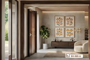 Tranh hoa lá tối giản - Đánh thức nguồn năng lượng tích cực cho không gian sống B4 020 A m6 tranh hoa la toi gian hanh lang biet thu sang trong dang cap xuongtranhcanvas