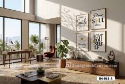 Tranh Canvas Slogan Động Lực Hoa Cúc Trắng Đen Vàng Tối Giản Hiện Đại Mã-B4-021-A B4 021 A Tranh Canvas Slogan Động Lực Hoa Cúc Trắng Đen Vàng Tối Giản Hiện Đại m3