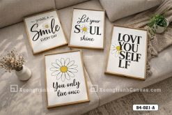 Tranh Canvas Slogan Động Lực Hoa Cúc Trắng Đen Vàng Tối Giản Hiện Đại Mã-B4-021-A B4 021 A Tranh Canvas Slogan Động Lực Hoa Cúc Trắng Đen Vàng Tối Giản Hiện Đại m5