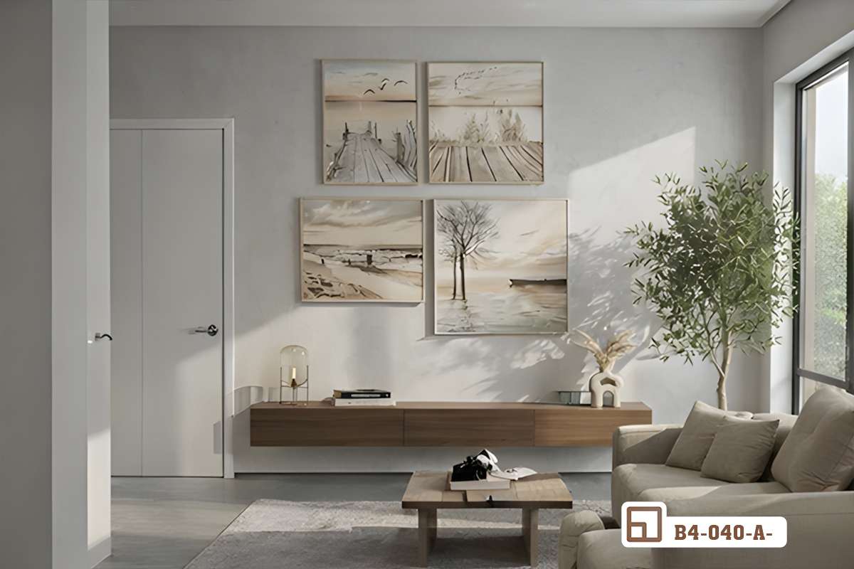 bộ tranh canvas phong cảnh thiên nhiên treo tường cạnh khung cửa kính đón sáng Bộ tranh canvas phong cảnh thiên nhiên treo trang trọng trên tường phòng khách lớn cạnh khung cửa kính ngập tràn ánh nắng tự nhiên