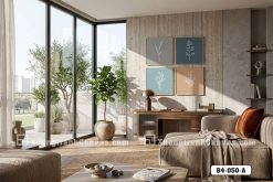 Tranh Canvas Cành Lá Tối Giản Pastel Cho Không Gian Làm Việc Hiện Đại Mã-B4-050-A B4 050 A Tranh Canvas Cành Lá Tối Giản Pastel Cho Không Gian Làm Việc Hiện Đại m3
