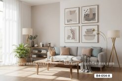 B4 054 A Tranh Canvas Hình Khối Tối Giản Tông Màu Pastel Nhã Nhặn m1