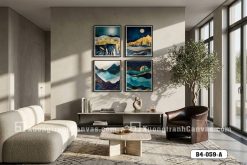 Tranh Canvas Phong Cảnh Trừu Tượng Xanh Dương Ánh Kim Sang Trọng Mã-B4-059-A B4 059 A Tranh Canvas Phong Cảnh Trừu Tượng Xanh Dương Ánh Kim Sang Trọng m3