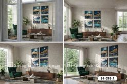 Tranh Canvas Phong Cảnh Trừu Tượng Xanh Dương Ánh Kim Sang Trọng Mã-B4-059-A B4 059 A Tranh Canvas Phong Cảnh Trừu Tượng Xanh Dương Ánh Kim Sang Trọng m4