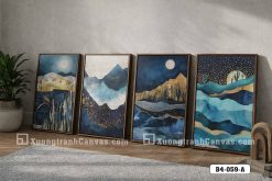 Tranh Canvas Phong Cảnh Trừu Tượng Xanh Dương Ánh Kim Sang Trọng Mã-B4-059-A B4 059 A Tranh Canvas Phong Cảnh Trừu Tượng Xanh Dương Ánh Kim Sang Trọng m5