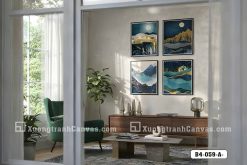 Tranh Canvas Phong Cảnh Trừu Tượng Xanh Dương Ánh Kim Sang Trọng Mã-B4-059-A B4 059 A Tranh Canvas Phong Cảnh Trừu Tượng Xanh Dương Ánh Kim Sang Trọng m6