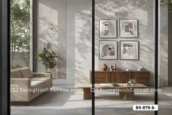 Tranh Canvas Nghệ Thuật Hình Khối Tối Giản Tông Nâu Trung Tính Mã-B4-079-A B4 079 A Tranh Canvas Nghệ Thuật Hình Khối Tối Giản Tông Nâu Trung Tính m6