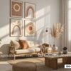 Tranh Canvas Boho Sun And Rainbow Tông Cam Đất Ấm Áp Hiện Đại Mã-B4-087-A B4 087 A Tranh Canvas Boho Sun And Rainbow Tông Cam Đất Ấm Áp Hiện Đại m1