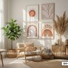 Tranh Canvas Boho Trừu Tượng Tông Cam Đất Cho Nội Thất Sang Trọng Mã-B4-090-A B4 090 A Tranh Canvas Boho Trừu Tượng Tông Cam Đất Cho Nội Thất Sang Trọng m1