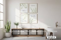 B4 095 A Tranh Canvas Lá Cây Nghệ Thuật Chữ Viết m1