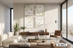 B4 095 A Tranh Canvas Lá Cây Nghệ Thuật Chữ Viết m2