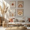 Tranh Canvas Cầu Vồng Trừu Tượng Tông Cam Đất Mã-B4-099-A B4 099 A Tranh Canvas Cầu Vồng Trừu Tượng Tông Cam Đất m1