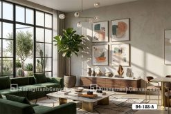 Tranh Canvas Trừu Tượng Khối Màu Hiện Đại Tông Xanh Cam Ấm Áp Mã-B4-122-A B4 122 A Tranh Canvas Trừu Tượng Khối Màu Hiện Đại Tông Xanh Cam Ấm Áp m3