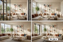Tranh Canvas Trừu Tượng Khối Màu Hiện Đại Tông Xanh Cam Ấm Áp Mã-B4-122-A B4 122 A Tranh Canvas Trừu Tượng Khối Màu Hiện Đại Tông Xanh Cam Ấm Áp m4