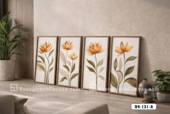 Tranh Canvas Hoa Sen Tone Cam Đất Sang Trọng Hiện Đại Mã-B4-131-A B4 131 A Tranh Canvas Hoa Sen Tone Cam Đất Sang Trọng Hiện Đại m5