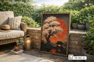 Tranh phong cảnh Nhật Bản - Tuyệt tác đánh thức vẻ đẹp kiêu hãnh cho không gian TD 001 A m3 tranh phong canh nhat ban phong cach co dien khong gian ban cong mo xuongtranhcanvas