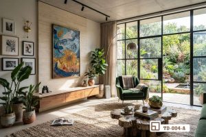TD 004 A m5 tranh kham mosaic nghe thuat huong duong treo tuong phong khach lon xuongtranhcanvas