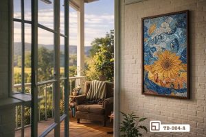 TD 004 A m6 tranh kham mosaic nghe thuat goc nhin tu ban cong huong ra phong khach xuongtranhcanvas