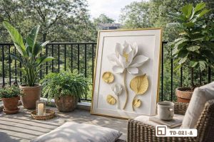 Tranh hoa sen - Biểu tượng thanh cao nâng tầm vẻ đẹp phòng khách TD 021 A m3 tranh hoa sen dieu khac moc mac ngoai ban cong thien nhien xanh xuongtranhcanvas