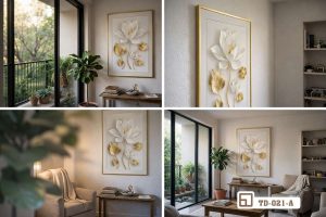 Tranh hoa sen - Biểu tượng thanh cao nâng tầm vẻ đẹp phòng khách TD 021 A m4 tac pham tranh hoa sen treo tuong goc sinh hoat cao cap xuongtranhcanvas