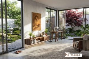 Tranh thiếu nữ nghệ thuật - Nguồn cảm hứng sáng tạo cho xưởng nghệ thuật TD 029 A m5 tranh thieu nu nghe thuat phoi canh cua kinh huong ra khu vuon xanh mat xuongtranhcanvas