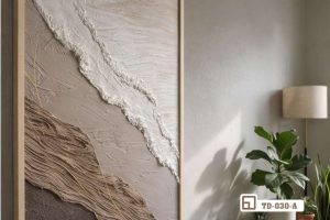Tranh trừu tượng cát - Nhịp điệu tự nhiên nâng tầm không gian sống TD 030 A m7 tranh truu tuong cat sac mau moc mac an tuong cho phong khach xuongtranhcanvas