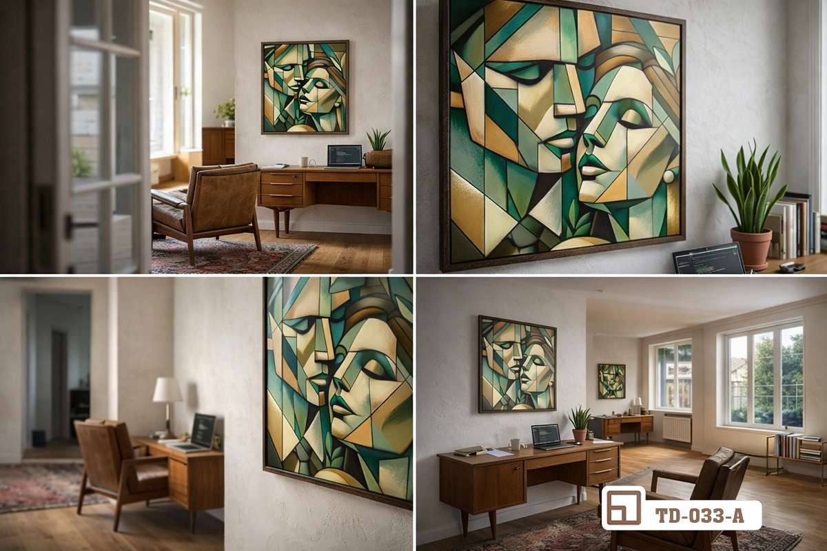 bộ tranh đôi tình nhân đa góc chụp không gian nội thất hiện đại Collage đa góc chụp không gian nội thất hiện đại tôn lên vẻ đẹp của dòng tranh đôi tình nhân lập thể