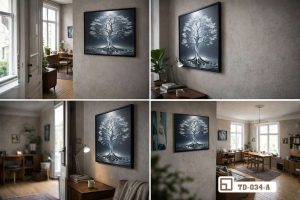 Tranh cây đời bạc - Tuyệt tác ánh kim kiến tạo chiều sâu không gian TD 034 A m4 tranh cay doi bac sang trong tinh te cho can ho cao cap xuongtranhcanvas