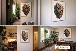 Tranh khối đá đứt gãy - Đột phá kiến trúc cho phòng làm việc hiện đại TD 036 A m4 tranh khoi da duong dai phoi canh hanh lang nha pho xuongtranhcanvas