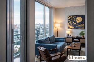 Tranh sơn thủy dát vàng - Uy quyền dát vàng nâng tầm đẳng cấp TD 039 A m6 tranh son thuy dat vang hanh lang can ho cao cap phong cach mo hien dai xuongtranhcanvas