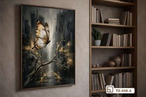 Tranh con bướm nghệ thuật - Bứt phá điểm nhấn huyền ảo đầy mê hoặc cho tổ ấm TD 046 A m7 tranh con buom nghe thuat phong cach chau au an tuong xuongtranhcanvas