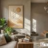 Tranh đồi cát - Biến hóa phòng khách thành gallery đương đại TD 063 A m1 tranh doi cat nghe thuat hien dai gam mau am ap trang tri phong khach sang trong xuongtranhcanvas