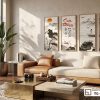 Tranh hoa sen nghệ thuật - Đánh thức thị giác bằng vẻ đẹp kiêu sa vượt thời gian TQ 003 A m1 tranh hoa sen nghe thuat phong cach thuy mac treo phong khach hien dai xuongtranhcanvas
