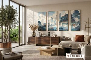 TQ 005 B m1 tranh kien truc co xua treo tuong phong khach rong xuongtranhcanvas