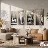 Tranh hươu trắng nghệ thuật - Tôn vinh đẳng cấp sống qua vẻ đẹp ảo ảnh đầy mê hoặc TQ 007 A m1 tranh huou trang nghe thuat treo tuong phong khach ghe sofa da xuongtranhcanvas