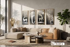TQ 007 A m1 tranh huou trang nghe thuat treo tuong phong khach ghe sofa da xuongtranhcanvas