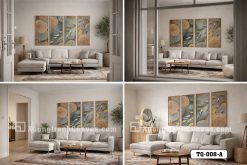 Tranh Canvas Cá Chép Cửu Ngư Quần Hội Tông Xanh Vàng Hiện Đại Mã-TQ-008-A TQ 008 A Tranh Canvas Cá Chép Cửu Ngư Quần Hội Tông Xanh Vàng Hiện Đại m6