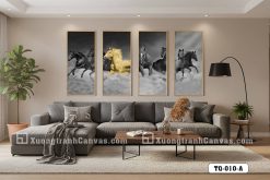 TQ 010 A Tranh Canvas Mã Đáo Thành Công Hiện Đại Bát Mã Phi Nước Đại Sang Trọng m3