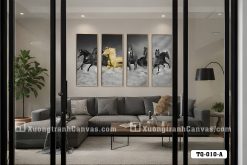 TQ 010 A Tranh Canvas Mã Đáo Thành Công Hiện Đại Bát Mã Phi Nước Đại Sang Trọng m7