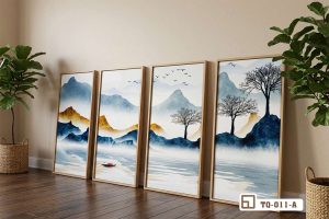 TQ 011 A m1 tranh bo son thuy hien dai khung go mong treo phong khach sang trong xuongtranhcanvas