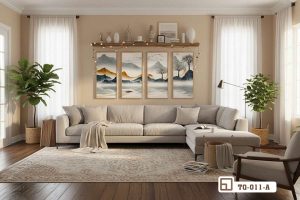 Đắm mình trong vẻ đẹp sơn thủy - Bộ tranh bộ sơn thủy ấn tượng TQ 011 A m3 tranh bo son thuy kho lon nghe thuat duong dai xuongtranhcanvas