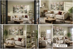 Tranh bộ phong cảnh - Cửa sổ tâm hồn mở ra thiên nhiên hùng vĩ TQ 012 A m5 tranh bo phong canh nghe thuat ghep bo da khong gian an tuong xuongtranhcanvas