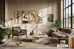 Tranh Canvas Trừu Tượng Linh Vật Vàng Tông Cam Beige Sang Trọng Mã-TQ-015-A TQ 015 A Tranh Canvas Trừu Tượng Linh Vật Vàng Tông Cam Beige Sang Trọng m3