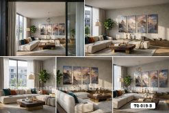 Tranh Canvas Bồng Lai Tiên Cảnh Núi Non Mây Ngàn Tông Vàng Kim Mã-TQ-019-B TQ 019 B Tranh Canvas Bồng Lai Tiên Cảnh Núi Non Mây Ngàn Tông Vàng Kim m5