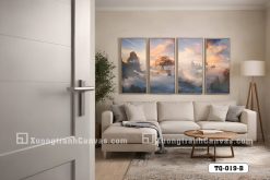 Tranh Canvas Bồng Lai Tiên Cảnh Núi Non Mây Ngàn Tông Vàng Kim Mã-TQ-019-B TQ 019 B Tranh Canvas Bồng Lai Tiên Cảnh Núi Non Mây Ngàn Tông Vàng Kim m7