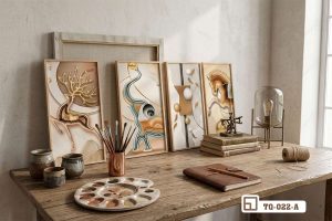 Tranh phong thủy phòng khách - Đánh thức nguồn năng lượng thịnh vượng và tài lộc TQ 022 A m4 bo tranh linh vat trang tri ban lam viec sang tao xuongtranhcanvas